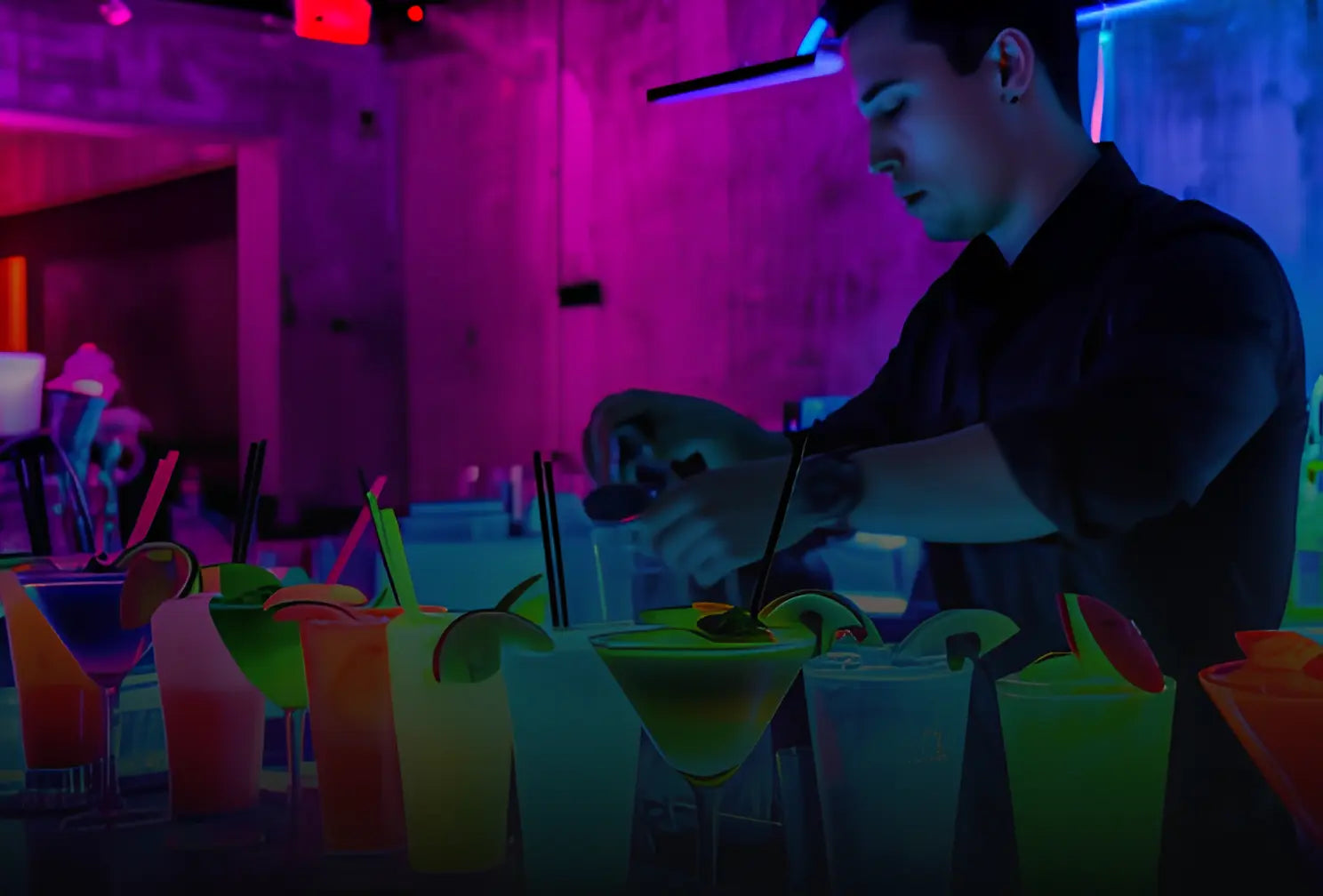 No alcohol Bar Blacklight Social