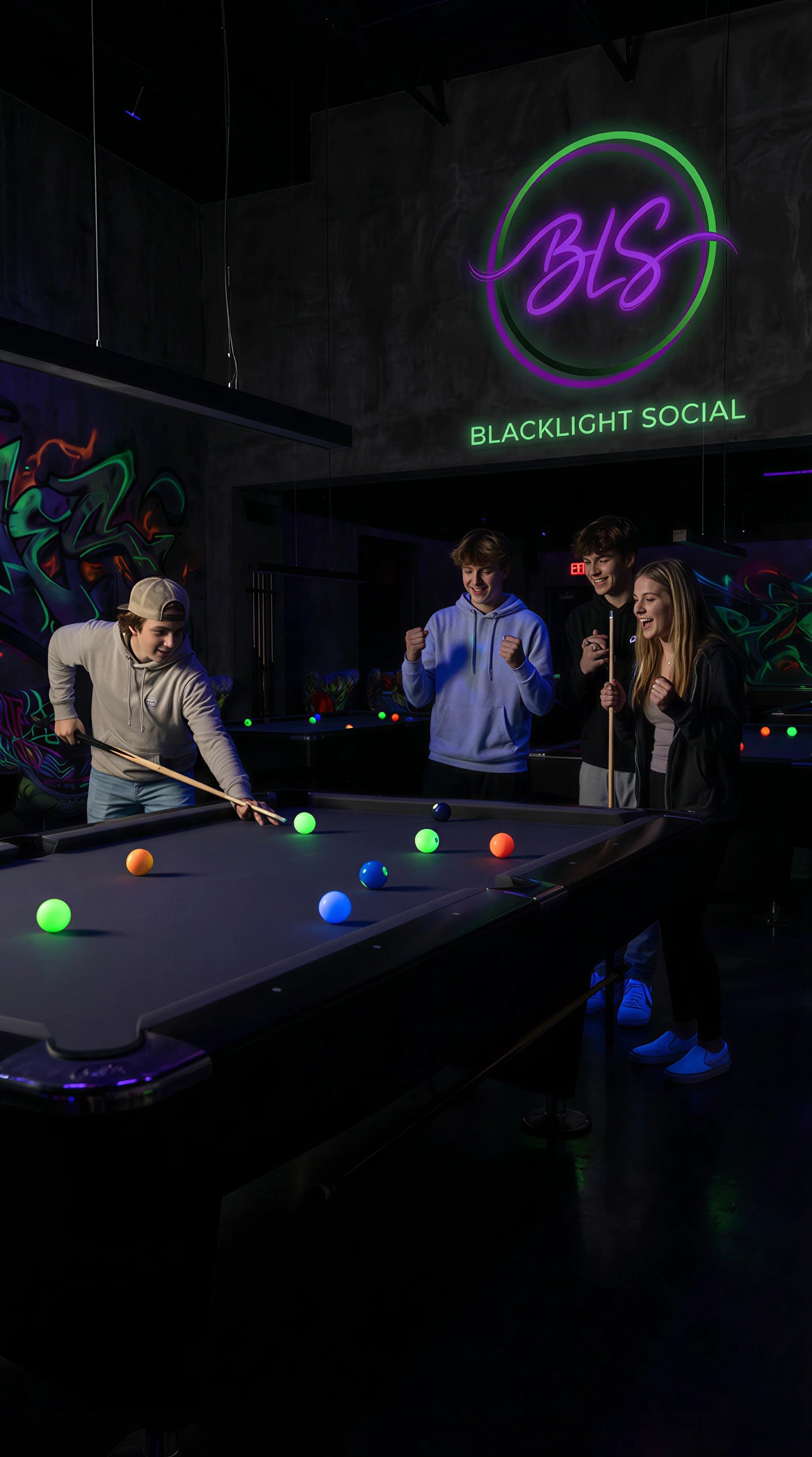 Blacklight Social having fun